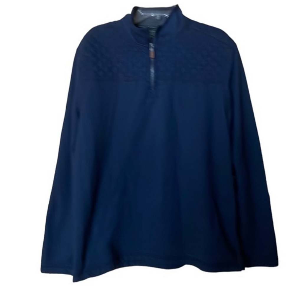 GH Bass & Co Men’s Quarter Zip Pullover Top Knit Layer‎ Navy Cotton Size XL
